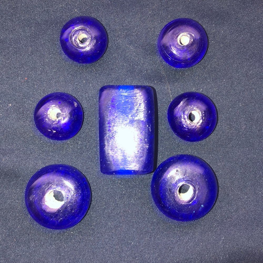 Blue glass beads